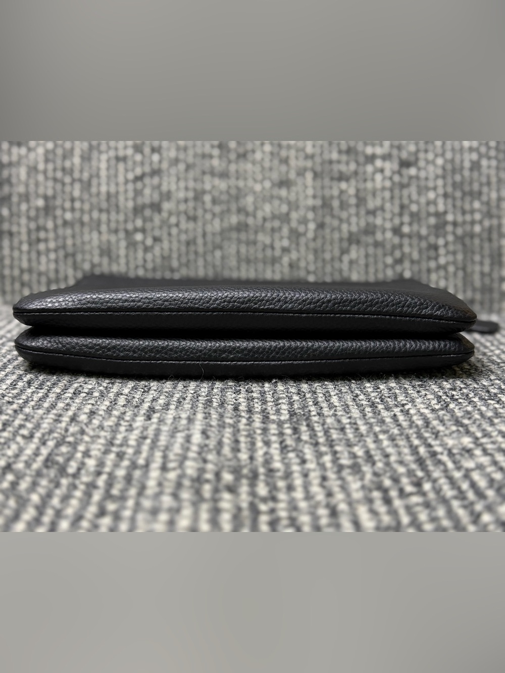 Coach F87587 Double Zip Large Wristlet Wallet Black Pebbled Leather Gold READ - Picture 3 of 14